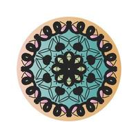 Color isolated graphic mandala vector. Polar colorful design on a white background. Design print for pattern, symbol, embroidery, textile. vector