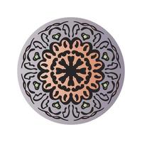 Isolated graphic multicolored mandala vector. Polar design colorized on a white background. Design print for drawing, embroidery, textile. vector