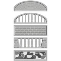 A set of gray blocks for the fence. Brick construction. Fencing for home and garden. Vector graphics