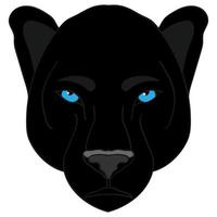 Black panther head illustration, sport mascot or team logo in flat style.Cartoon image in vector graphic.