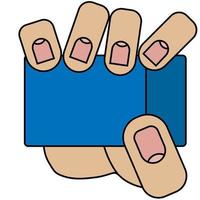 Hand holding a pack of cigarettes on a white background in a cartoon style vector