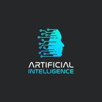 inteligencia artificial ai logo tecnología humana humano digital, robot tecnología icono diseño vector plantilla