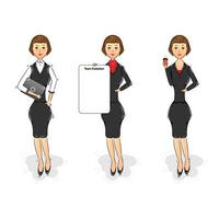 beautiful and cute female employees vector