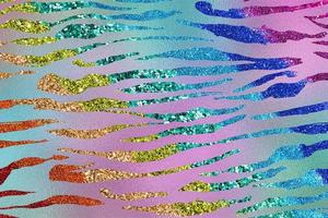 Rainbow Glam Glitter Animal Skin Texture Background, Animal Skin Pattern. photo