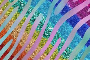 Rainbow Glam Glitter Animal Skin Texture Background, Animal Skin Pattern. photo