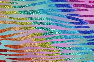 Rainbow Glam Glitter Animal Skin Texture Background, Animal Skin Pattern. photo