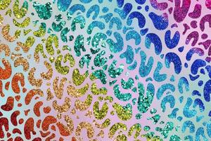 Rainbow Glam Glitter Animal Skin Texture Background, Animal Skin Pattern. photo