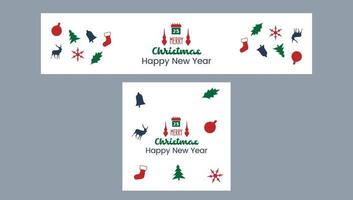merry Christmas and happy new year banner template vector