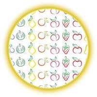 Circle fruits pattern background vector