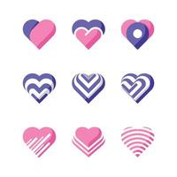 Heart Icon Concept Set vector