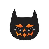 Halloween face vector illustration with cat idea.