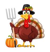 Happy Thanksgiving. Funny Thanksgiving Turkey bird vector