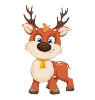 Cute Christmas deer. Funny reindeer vector