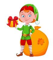 Cute Christmas elf cartoon character vector