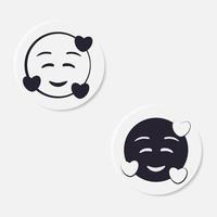 Smiling Heart Emoji Outline Vector Graphics Resource