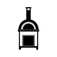 Pizza Oven Silhouette. Black and White Icon Design Elements on Isolated White Background vector