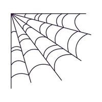 Vector line icon of spider web as symbol of Halloween. Outline sign for web sites, apps, adverts, stores. Modern minimalistic monochrome isolated image and editable stroke