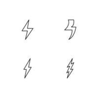 Monochrome elements perfect for adverts, stores, design etc. Editable stroke. Vector line icon set with symbols of various lightnings or flash. Weather and nature concept.