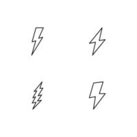 Monochrome elements perfect for adverts, stores, design etc. Editable stroke. Vector line icon set with symbols of different lightnings