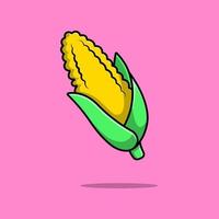 Corn Vegetable Cartoon Vector Icon Illustration. Flat Cartoon Concept