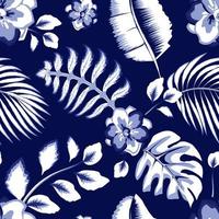 vector de fondo transparente de flor de jazmín abstracto decorativo con planta de patrón floral tropical y follaje. impresión de moda. estilo monocromático. fondo floral. diseño exótico de verano. naturaleza