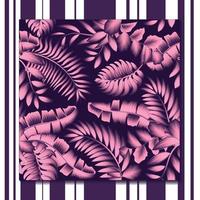 fondo abstracto sin costuras con hojas de plantas tropicales monocromáticas púrpuras y follaje sobre fondo oscuro. diseño vectorial impresión de la selva. imprenta y textil. trópico exótico. primavera. otoño. el verano vector