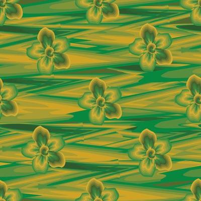 tropical jasmine Floral background seamless pattern with colorful abstract wave on in one frame. Printing and textiles. Exotic tropics. Summer design. Vector design. Jungle print. nature decorative