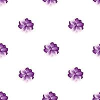 patrón transparente floral abstracto púrpura con flores de jazmín tropicales decorativas sobre fondo blanco. diseño vectorial impresión de la selva. fondo floral. imprenta y textiles. trópicos exóticos. fondo de pantalla vector
