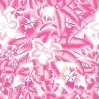 rosa monocromática tropical abctract patrón floral transparente con hojas de helecho de plátano y follaje de plantas sobre fondo blanco. papel pintado de interiores. textura de estampados de moda. fondo floral. otoño vector