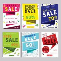 Set of promotion banners for social media sale. vector