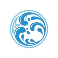 Ocean Wave Logo In Coin Medal Vector Design