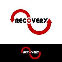 Recovery Typography With Health Symbol Vector Design