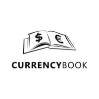 Book Logo With Currency Icon For Accounting, Finance Service, Or Bank vector