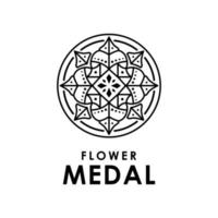 diseño artístico del vector del logotipo de la joyería de la flor de la mandala