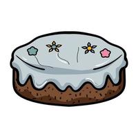 Sponge cake with icing vector