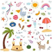 Big bundle set with summer elements vector