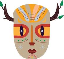 Art african mask with branches on the head vector