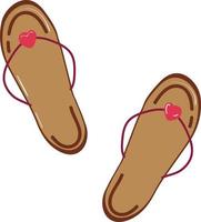 Flip flops slippers in flat naive style vector