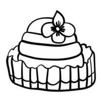 Cake decorated with a flower vector