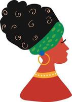 retrato mujer negra africana vector