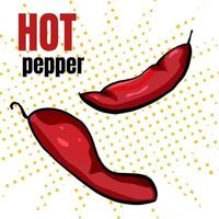 Hot red peppers vector