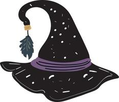 Hat wizard with feather vector