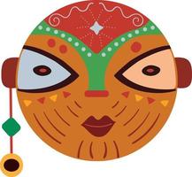 Wooden african mask with decorations vector