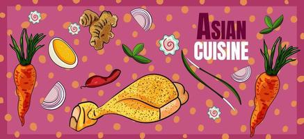 banner de cocina asiática para un sitio web vector