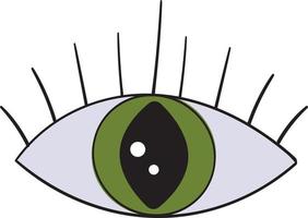 ilustración oculta magia ojo verde vector