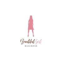 Beautiful Girl Icon Logo Design Template vector