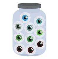 Glass jar with human and animal eyes. Second illustration. vector