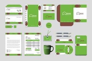 Professional abstract brand identity stationery set vector