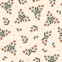 seamless pattern with abstract florals and berries for scrapbooking, wallpaper, textile prints, package, wrapping paper, backgrounds, etc. Autumn and Thanksgiving theme. EPS 10 vector