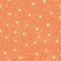 Halloween seamless pattern with spider's web on orange background for textile prints, wrapping paper, scrapbooking, stationary, packaging, background, etc. EPS 10 vector